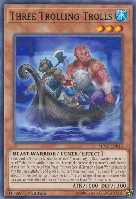 Image for Three Trolling Trolls (2019 Gold Sarcophagus Tin Mega Pack) (MP19-EN015) - YuGiOh