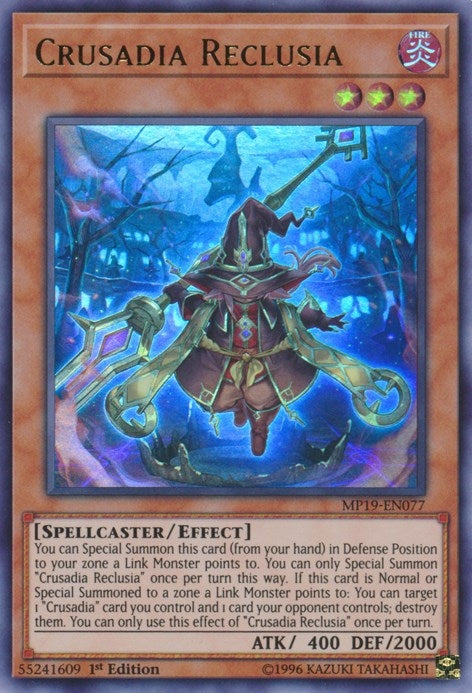 Image for Crusadia Reclusia (2019 Gold Sarcophagus Tin Mega Pack) (MP19-EN077) - YuGiOh