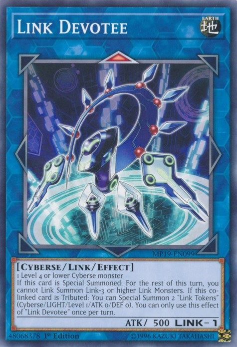 Image for Link Devotee (2019 Gold Sarcophagus Tin Mega Pack) (MP19-EN099) - YuGiOh