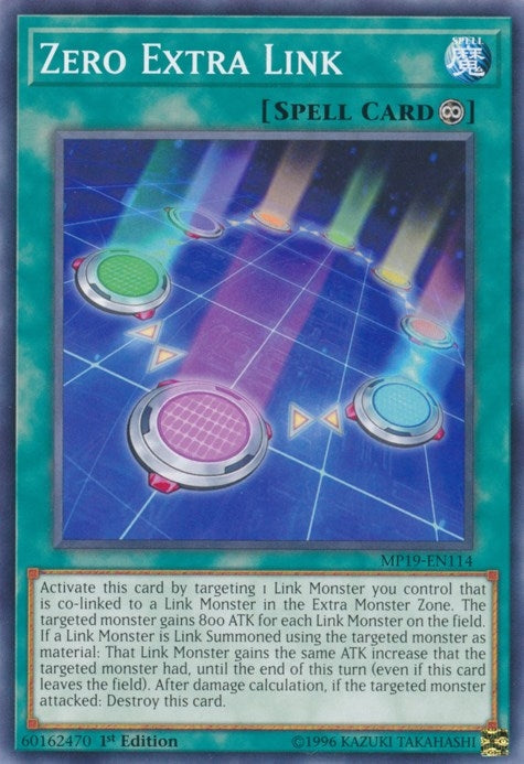 Image for Zero Extra Link (2019 Gold Sarcophagus Tin Mega Pack) (MP19-EN114) - YuGiOh