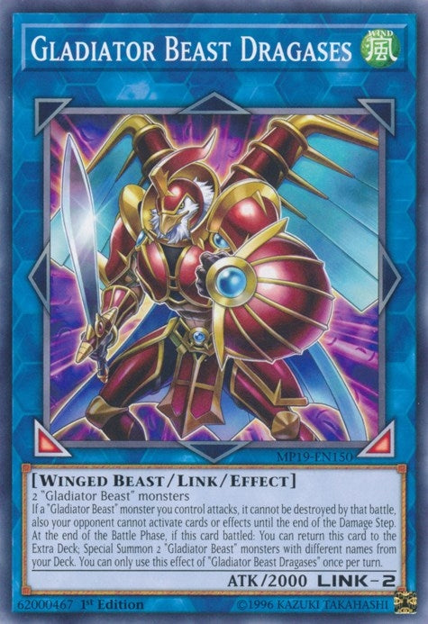 Image for Gladiator Beast Dragases (2019 Gold Sarcophagus Tin Mega Pack) (MP19-EN150) - YuGiOh