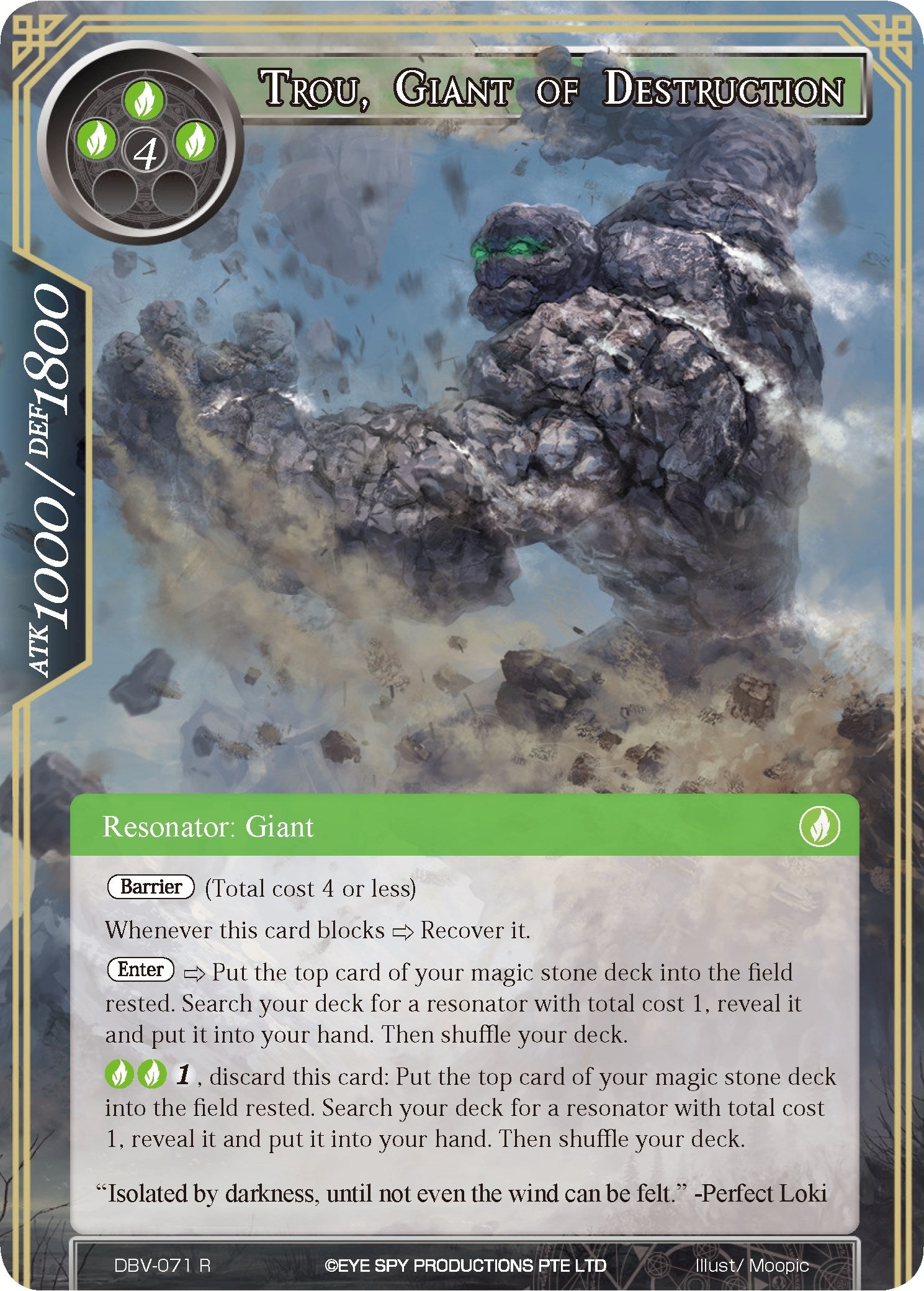 Image for Trou, Giant of Destruction (The Decisive Battle of Valhalla) (DBV-071) - Force of Will