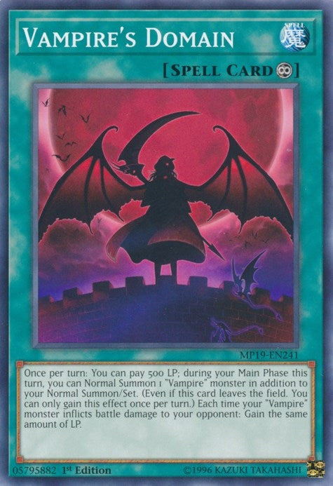 Image for Vampire's Domain (2019 Gold Sarcophagus Tin Mega Pack) (MP19-EN241) - YuGiOh