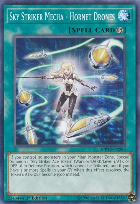 Image for Sky Striker Mecha - Hornet Drones (2019 Gold Sarcophagus Tin Mega Pack) (MP19-EN263) - YuGiOh