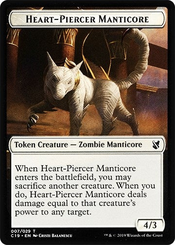 Image for Heart-Piercer Manticore // Dragon Double-Sided Token (Commander 2019) (7 // 12) - Magic: The Gathering