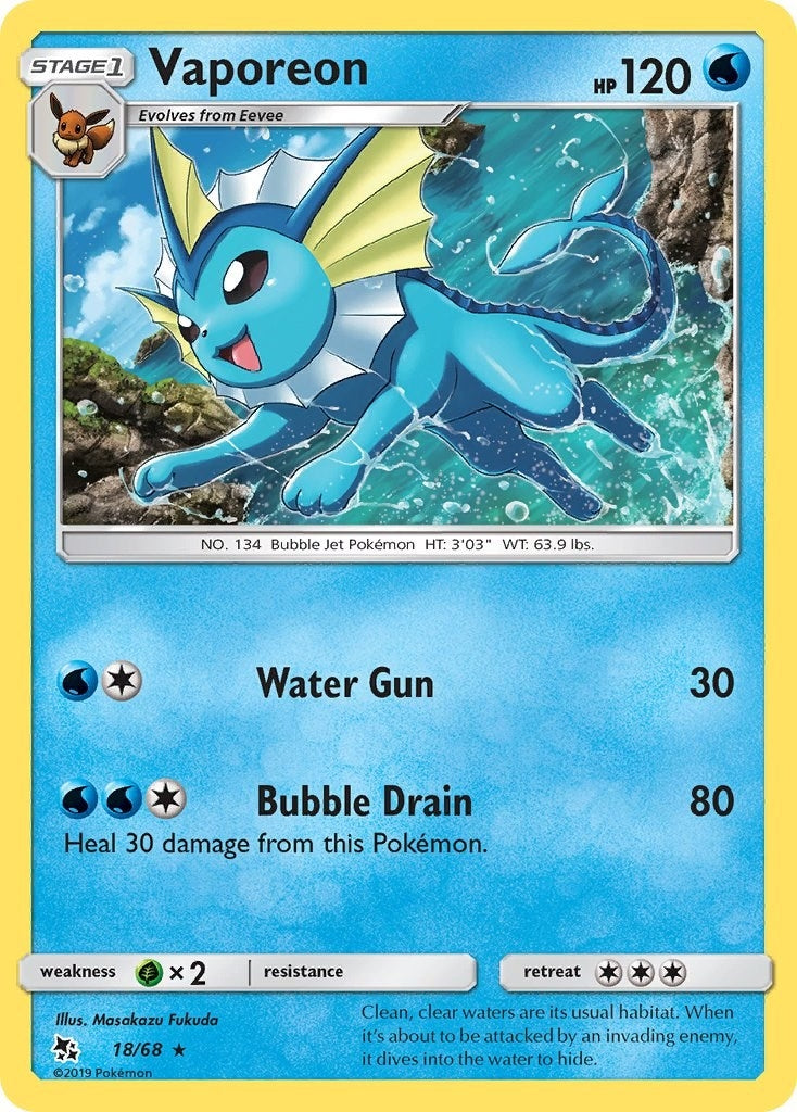 Image for Vaporeon (Hidden Fates) (18/68) - Pokemon
