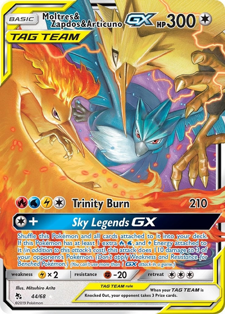Image for Moltres & Zapdos & Articuno GX (Hidden Fates) (44/68) - Pokemon