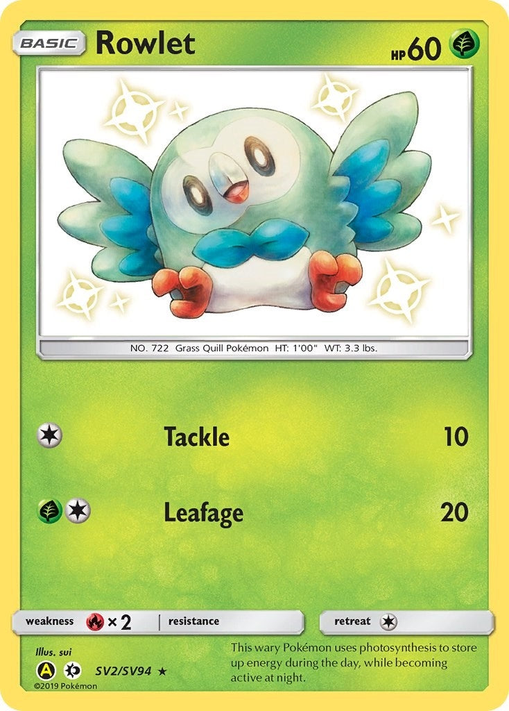 Image for Rowlet (Hidden Fates: Shiny Vault) (SV2/SV94) - Pokemon