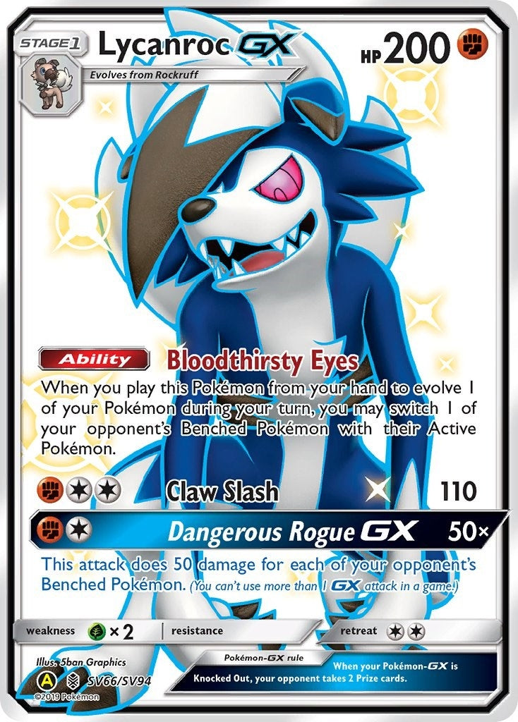 Image for Lycanroc GX (SV66) (Hidden Fates: Shiny Vault) (SV66/SV94) - Pokemon