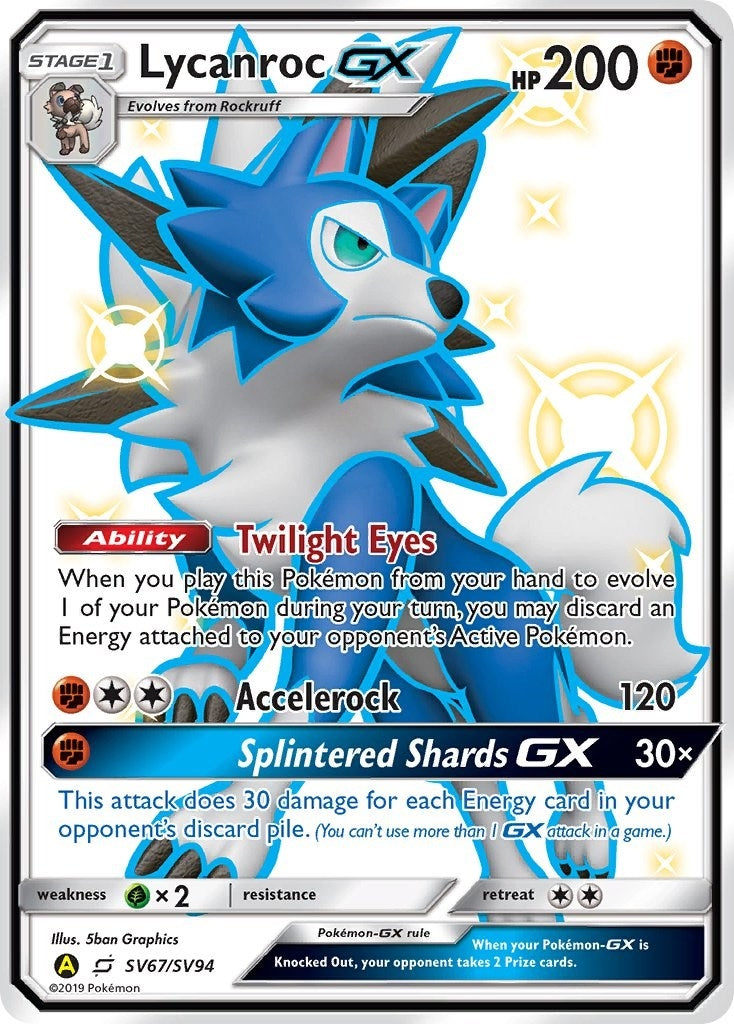 Image for Lycanroc GX (SV67) (Hidden Fates: Shiny Vault) (SV67/SV94) - Pokemon