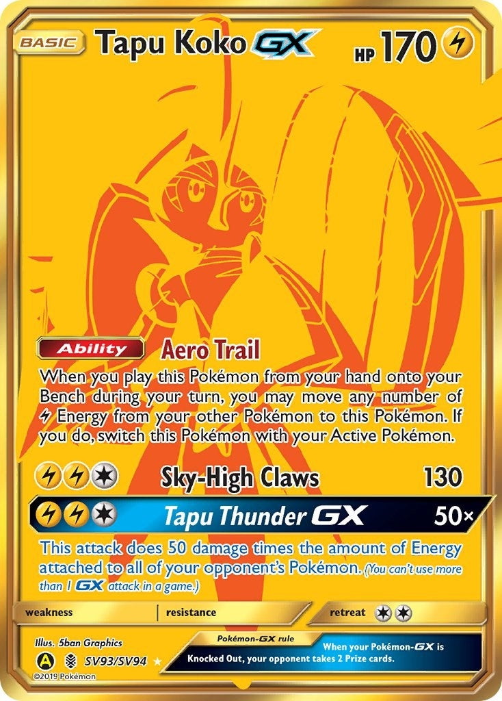 Image for Tapu Koko GX (Hidden Fates: Shiny Vault) (SV93/SV94) - Pokemon