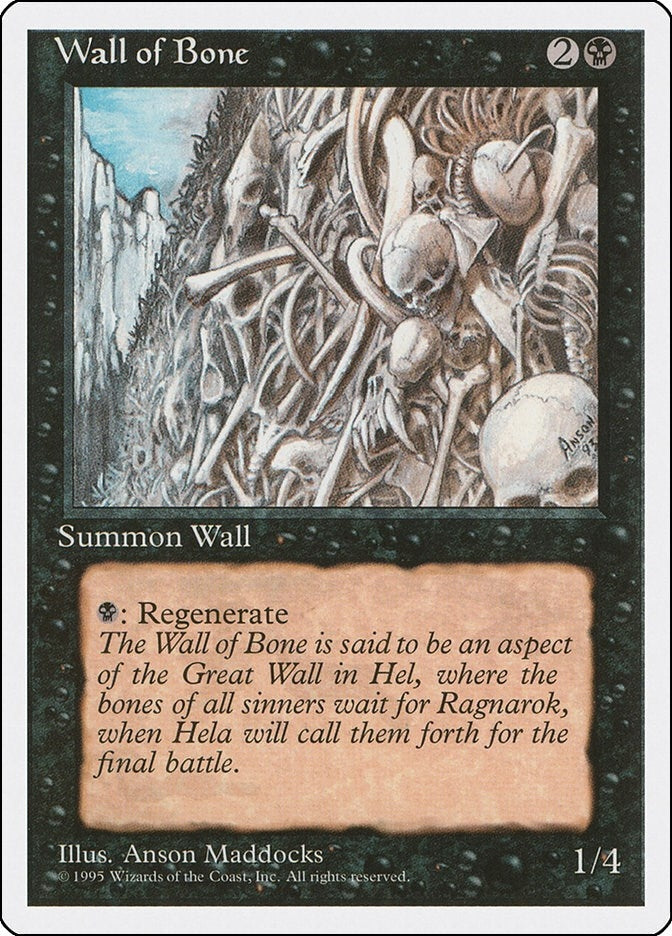 Image for Wall of Bone (Fourth Edition) - Magic: The Gathering