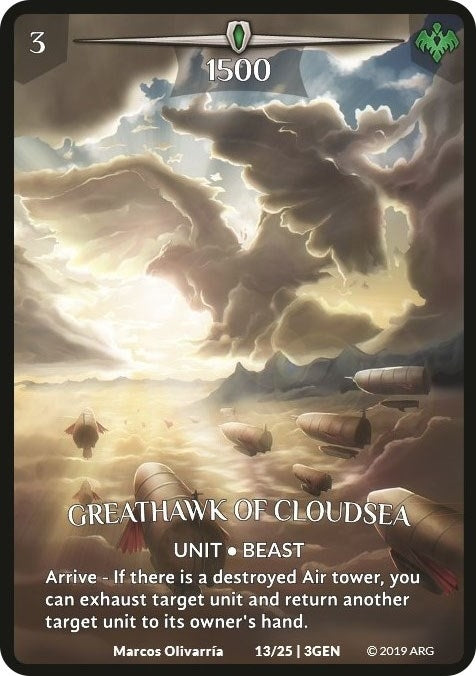Image for Greathawk of Cloudsea (Expansion Pack 1: Generations) (13/25 | 3GEN) - Argent Saga TCG