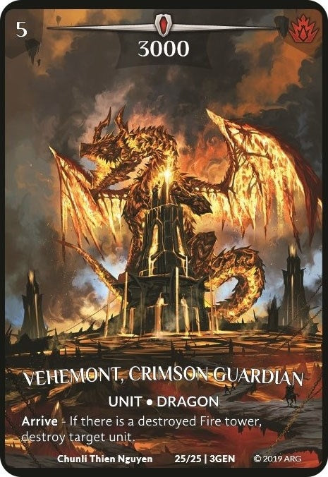 Image for Vehemont, Crimson Guardian (Expansion Pack 1: Generations) (25/25 | 3GEN) - Argent Saga TCG