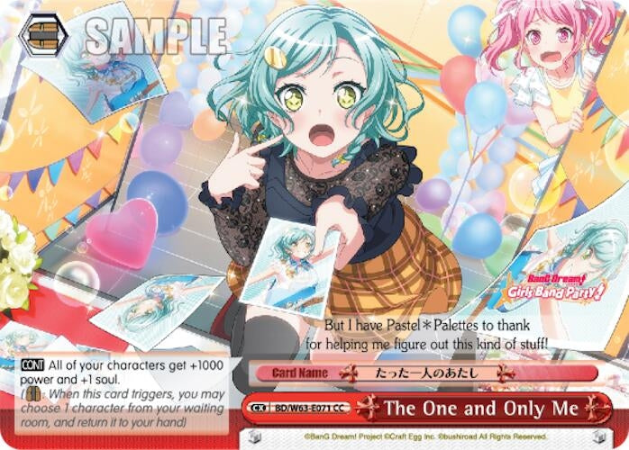 Image for The One and Only Me (BanG Dream! Girls Band Party! Vol.2) (BD/W63-E071 CC) - Weiss Schwarz