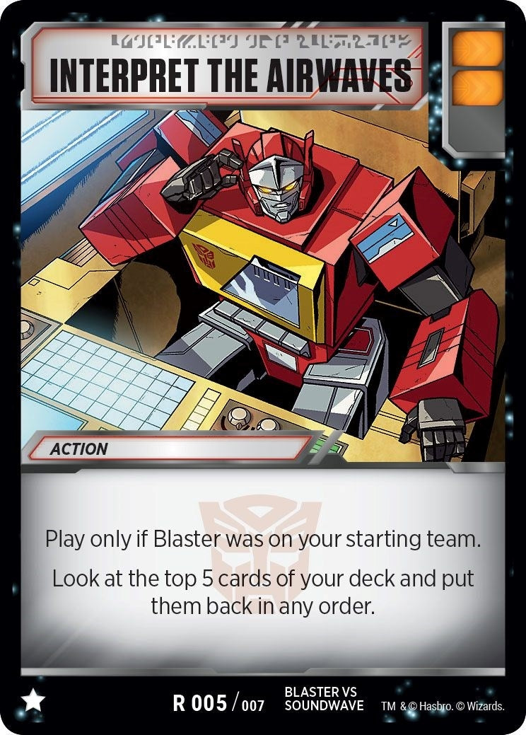 Image for Interpret The Airwaves (Blaster VS Soundwave Box Set) (005) - Transformers TCG