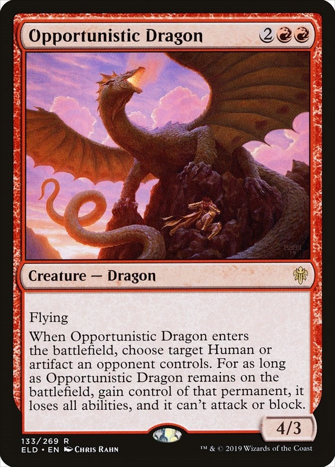 Image for Opportunistic Dragon (Throne of Eldraine) (133) - Magic: The Gathering