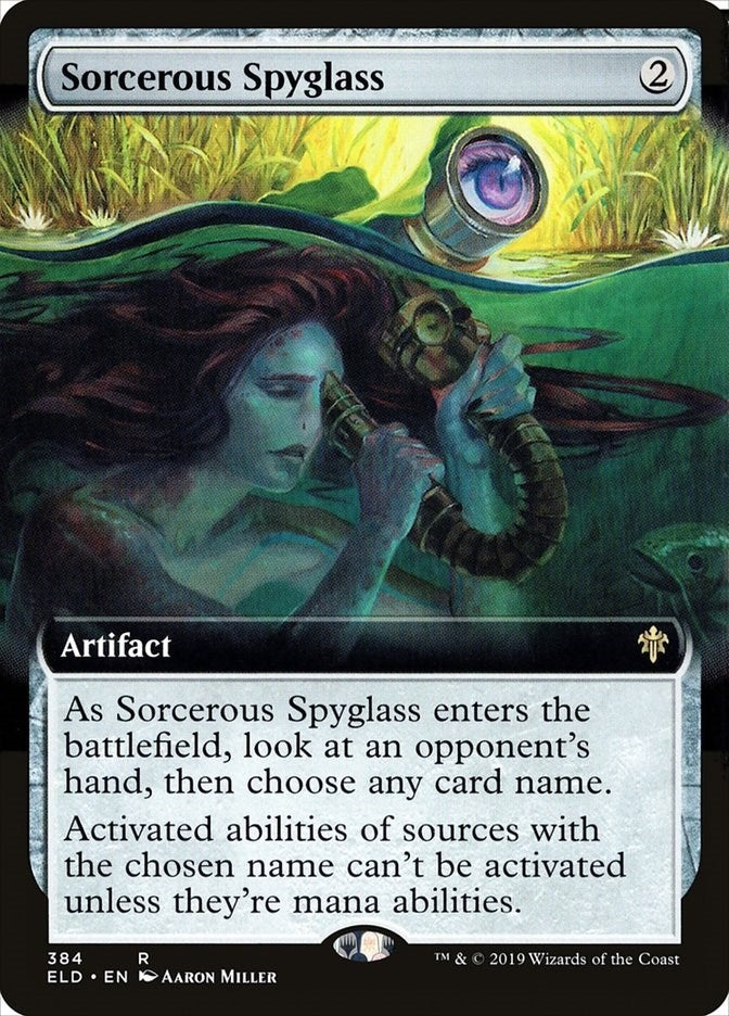 Image for Sorcerous Spyglass (Extended Art) (Throne of Eldraine) (384) - Magic: The Gathering