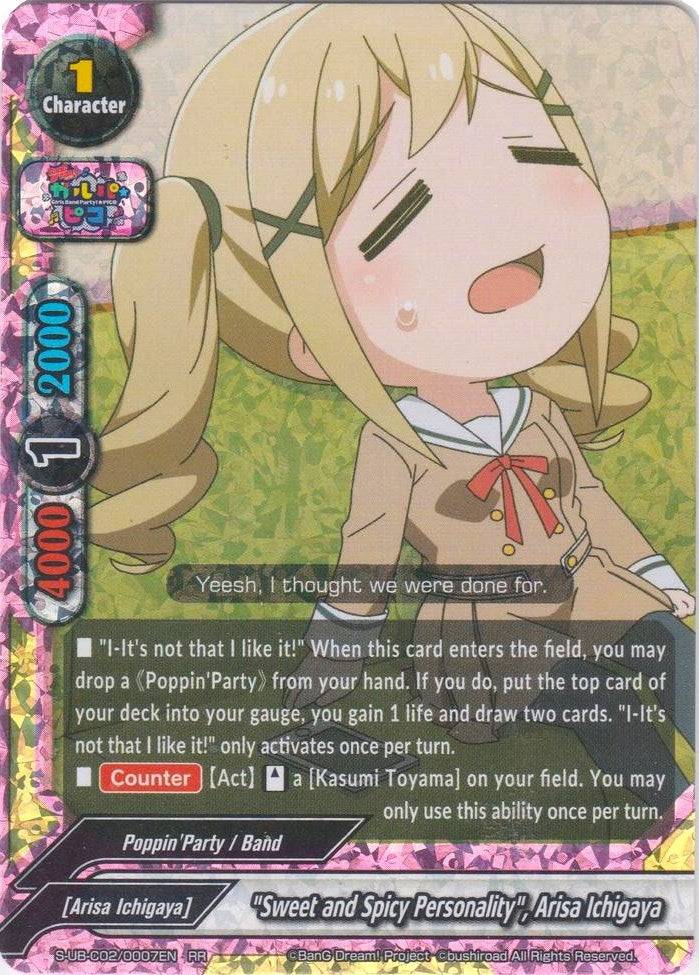 Image for "Sweet and Spicy Personality", Arisa Ichigaya (BanG Dream! Girls Band Party! PICO) (S-UB-C02/0007EN) - Future Card BuddyFight