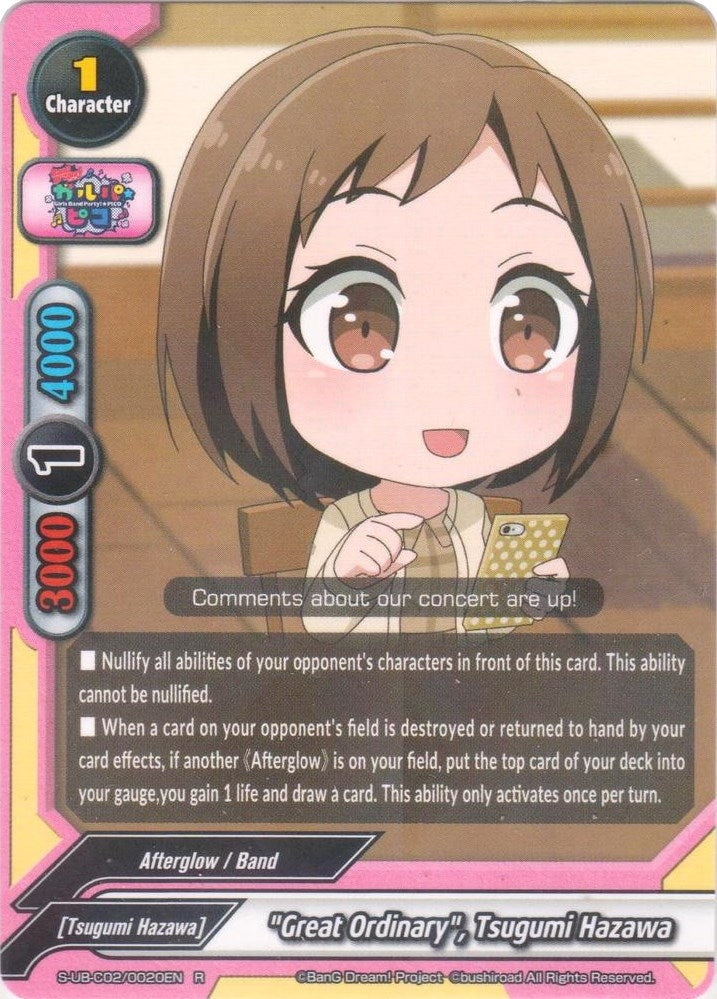 Image for "Great Oridinary", Tsugumi Hazawa (BanG Dream! Girls Band Party! PICO) (S-UB-C02/0020EN) - Future Card BuddyFight