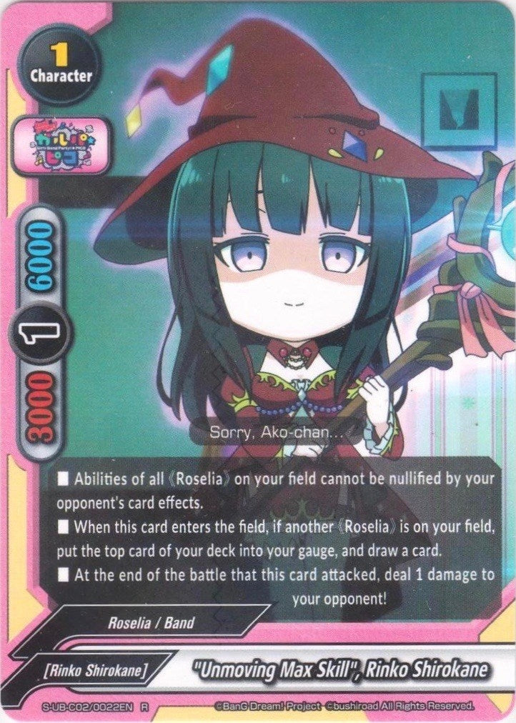 Image for "Unmoving Max Skill", Rinko Shirokane (BanG Dream! Girls Band Party! PICO) (S-UB-C02/0022EN) - Future Card BuddyFight