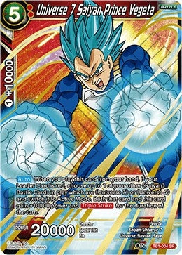 Image for Universe 7 Saiyan Prince Vegeta (Shatterfoil) (Draft Box 04 - Dragon Brawl) (TB1-004) - Dragon Ball Super: Masters