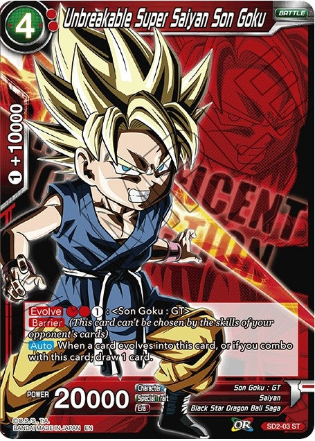 Image for Unbreakable Super Saiyan Son Goku (Expansion Deck Box Set 07: Magnificent Collection - Fusion Hero) (SD2-03) - Dragon Ball Super: Masters