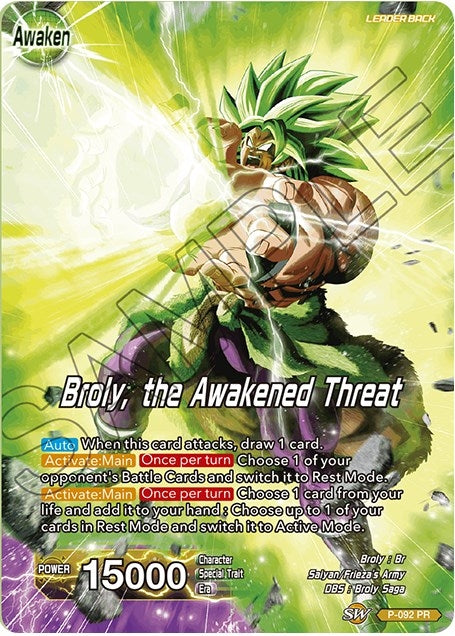 Image for Broly // Broly, the Awakened Threat (Expansion Deck Box Set 08: Magnificent Collection - Forsaken Warrior) (P-092) - Dragon Ball Super: Masters