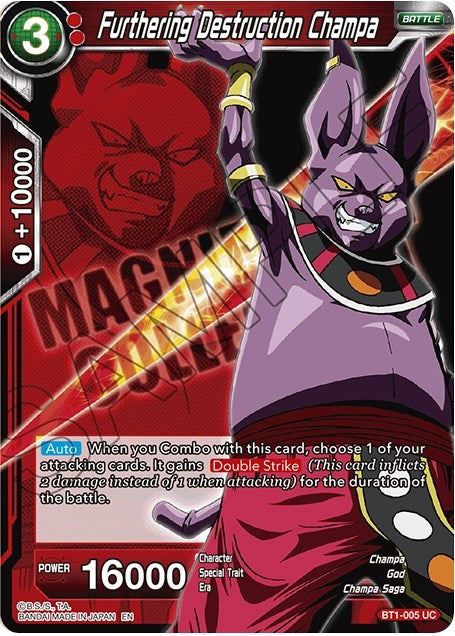 Image for Furthering Destruction Champa (Expansion Deck Box Set 08: Magnificent Collection - Forsaken Warrior) (BT1-005) - Dragon Ball Super: Masters