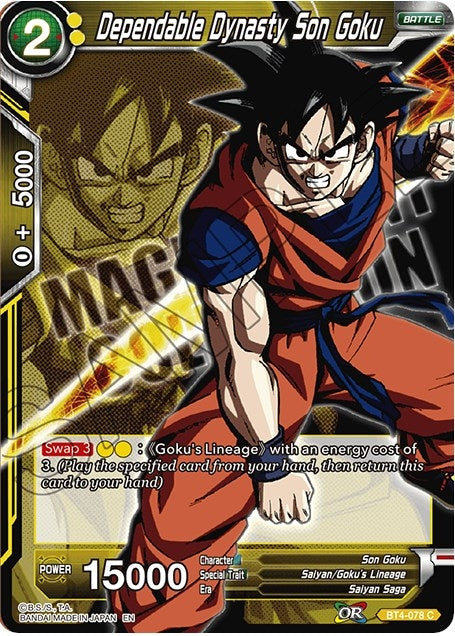 Image for Dependable Dynasty Son Goku (Expansion Deck Box Set 08: Magnificent Collection - Forsaken Warrior) (BT4-078) - Dragon Ball Super: Masters