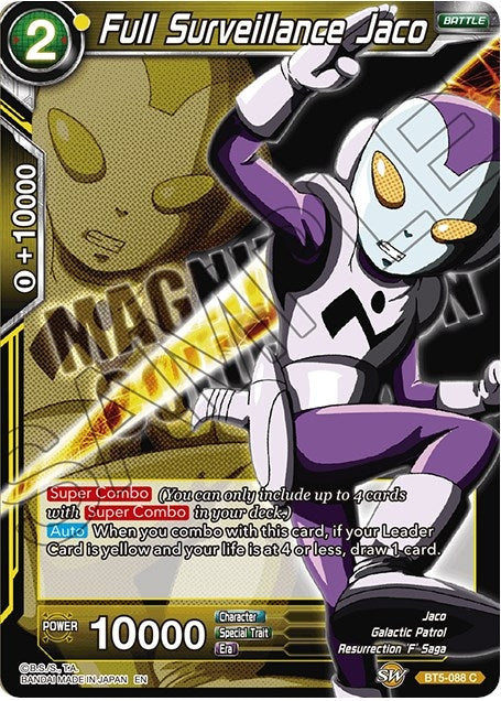 Image for Full Surveillance Jaco (Expansion Deck Box Set 08: Magnificent Collection - Forsaken Warrior) (BT5-088) - Dragon Ball Super: Masters