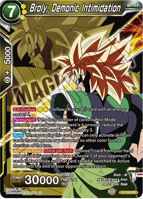 Image for Broly, Demonic Intimidation (Expansion Deck Box Set 08: Magnificent Collection - Forsaken Warrior) (P-110) - Dragon Ball Super: Masters