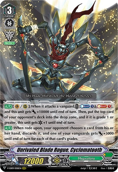Image for Unrivaled Blade Rogue, Cyclomatooth (V-EB09: The Raging Tactics) (V-EB09/008EN) - Cardfight Vanguard
