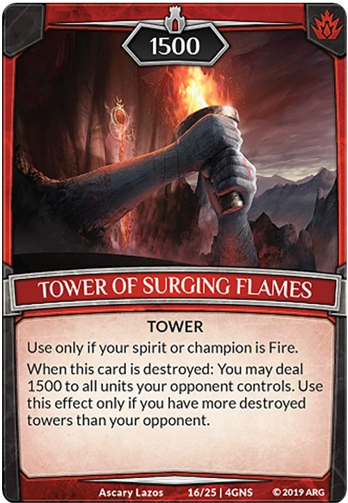 Image for Tower of Surging Flames (Expansion Pack 2: Genesis) (16/25 | 4GNS) - Argent Saga TCG