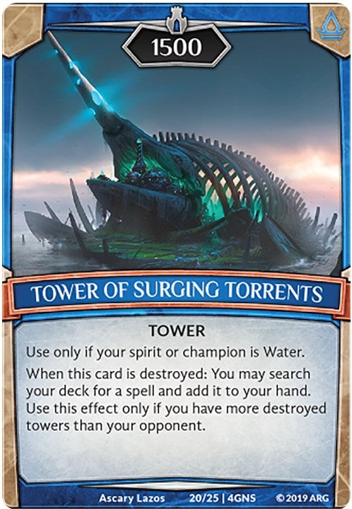 Image for Tower of Surging Torrents (Expansion Pack 2: Genesis) (20/25 | 4GNS) - Argent Saga TCG