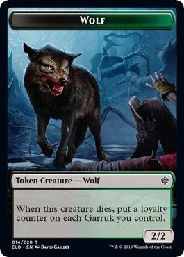 Image for Wolf // Food (016) Double-Sided Token (Throne of Eldraine) (14 // 16) - Magic: The Gathering