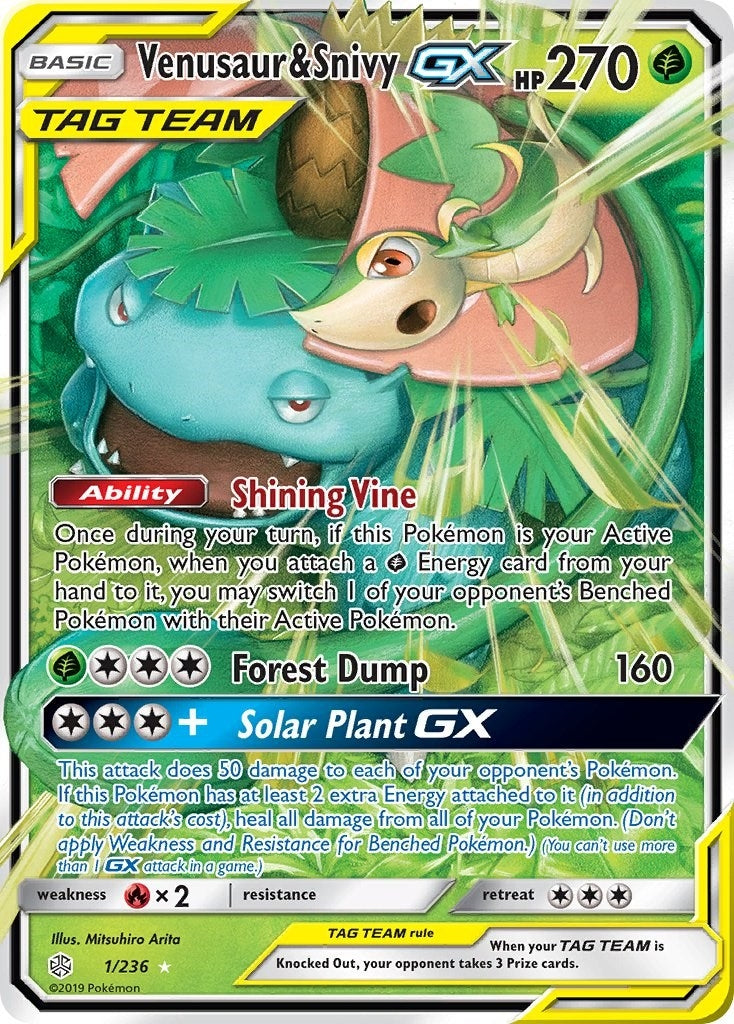 Image for Venusaur & Snivy GX (SM - Cosmic Eclipse) (1/236) - Pokemon