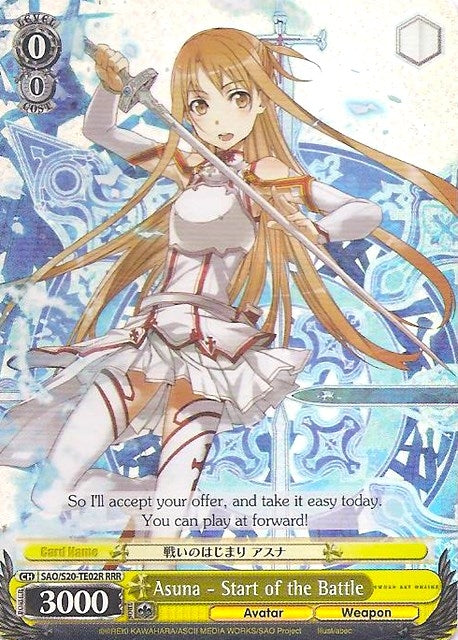 Image for Asuna - Start of the Battle (RRR) (Sword Art Online) (SAO/S20-TE02R RRR) - Weiss Schwarz
