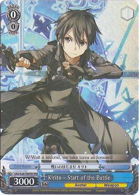 Image for Kirito - Start of the Battle (RRR) (Sword Art Online) (SAO/S20-TE07R RRR) - Weiss Schwarz