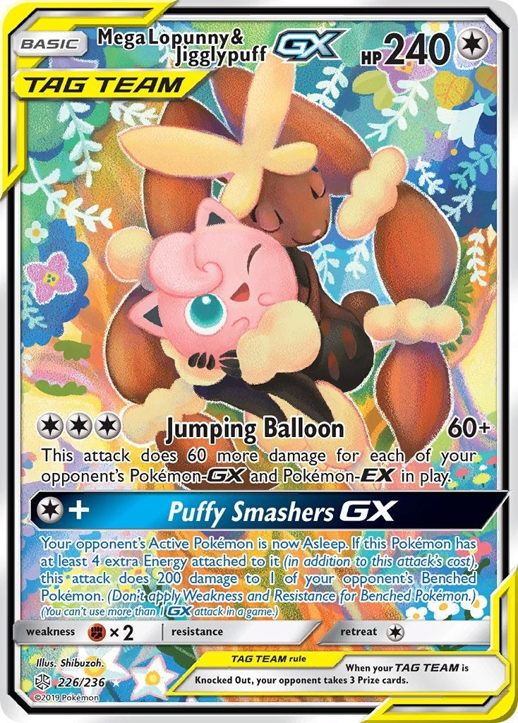 Image for Mega Lopunny & Jigglypuff GX (Alternate Full Art) (SM - Cosmic Eclipse) (226/236) - Pokemon