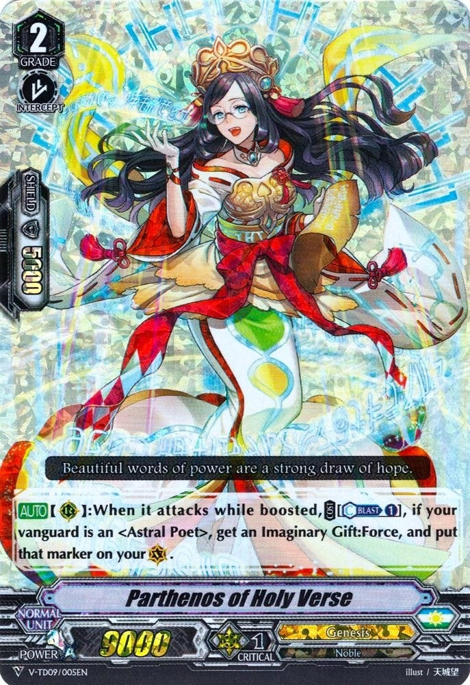 Image for Parthenos of Holy Verse (RRR Foil) (V-TD09: Shinemon Nitta) (V-TD09/005EN) - Cardfight Vanguard