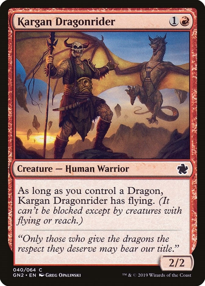 Image for Kargan Dragonrider (Magic Game Night 2019) (40) - Magic: The Gathering