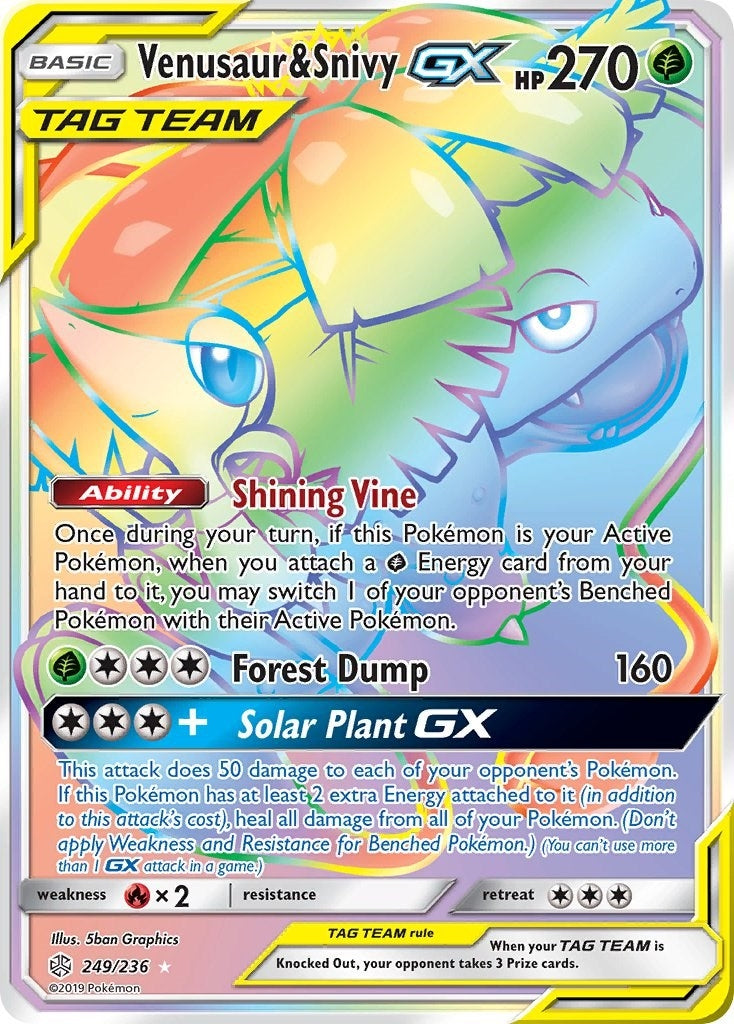 Image for Venusaur & Snivy GX (Secret) (SM - Cosmic Eclipse) (249/236) - Pokemon