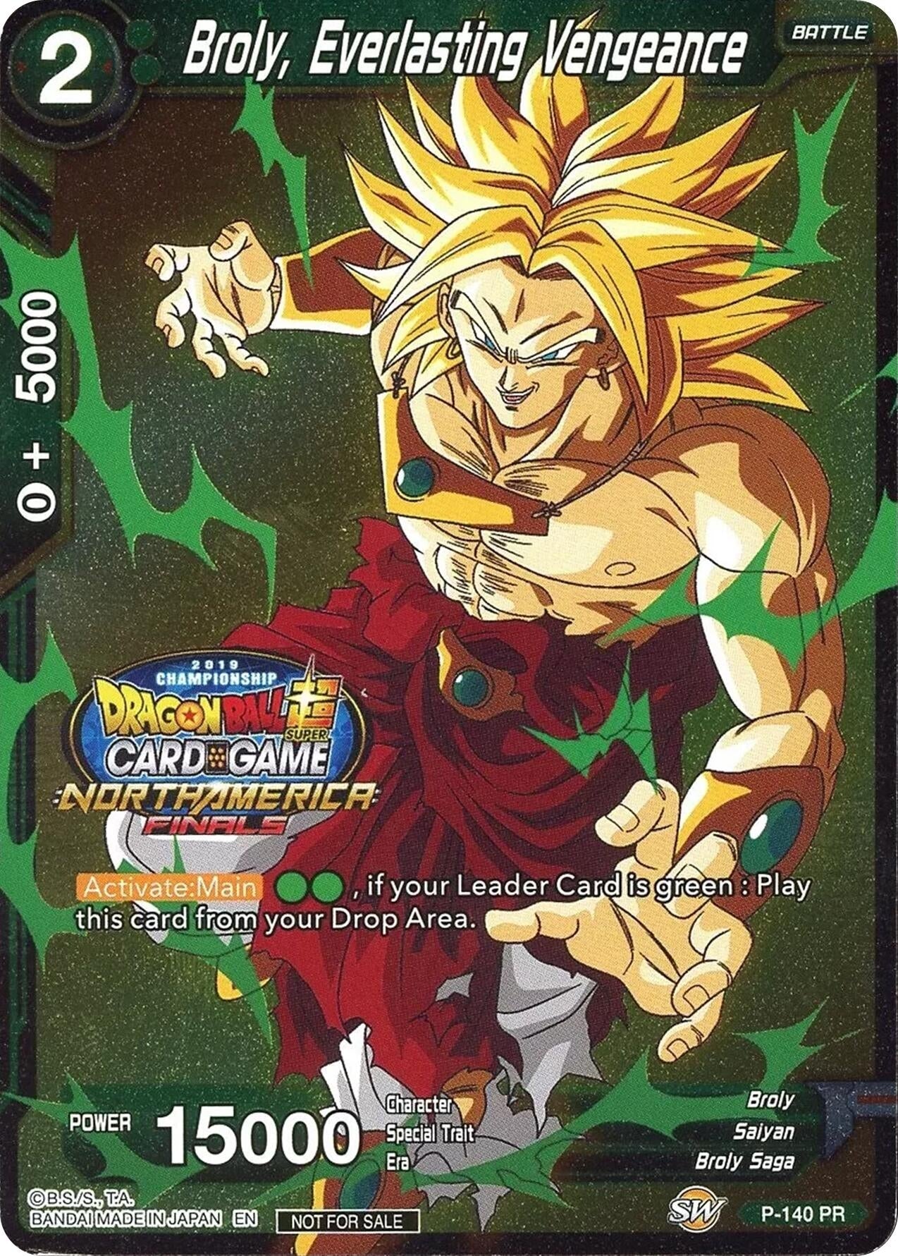 Image for Broly, Everlasting Vengeance (Championship Final 2019) (Tournament Promotion Cards) (P-140) - Dragon Ball Super: Masters