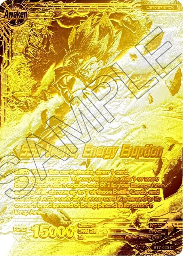 Image for Son Goku & Vegeta // SSB Vegito, Energy Eruption (Championship Final 2019) (Gold Metal Foil) (Tournament Promotion Cards) (BT7-025_PR) - Dragon Ball Super: Masters