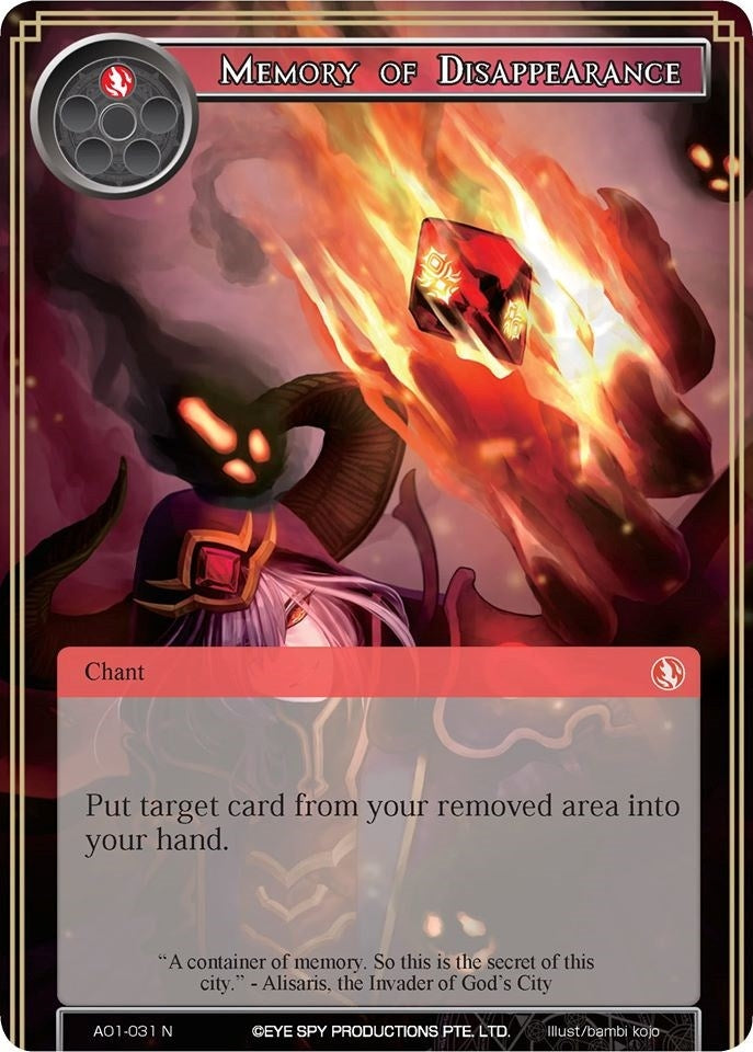 Image for Memory of Disappearance (Alice Origin) (AO1-031) - Force of Will