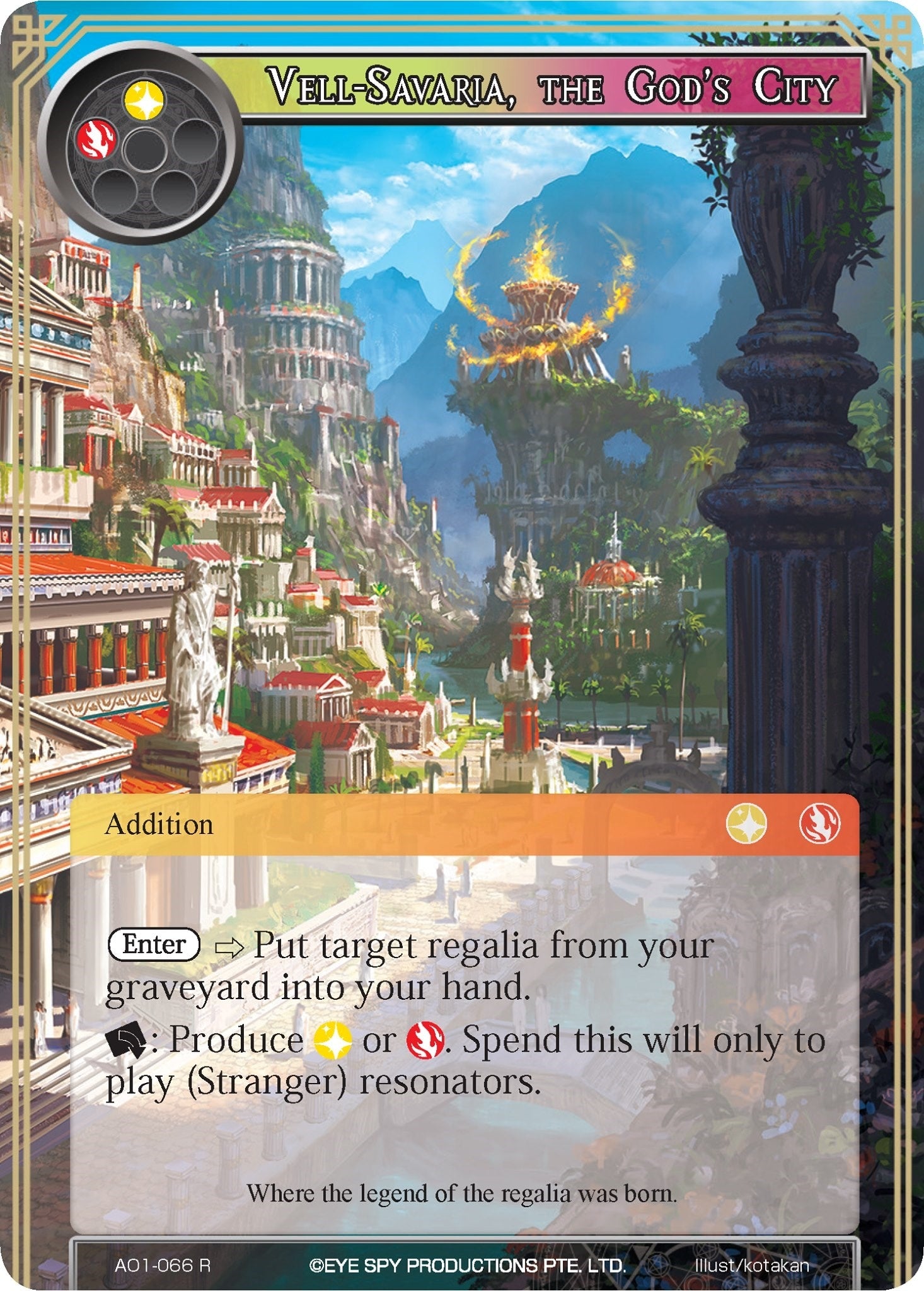 Image for Vell-Savaria, the God's City (Alice Origin) (AO1-066) - Force of Will