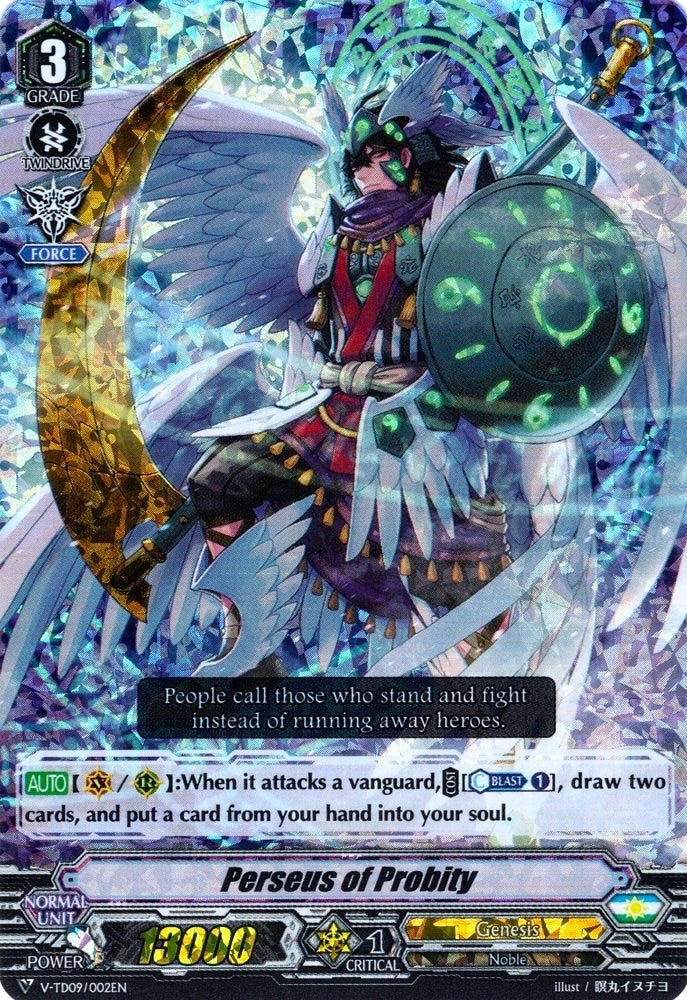 Image for Perseus of Probity (RRR Foil) (V-TD09: Shinemon Nitta) (V-TD09/002EN) - Cardfight Vanguard
