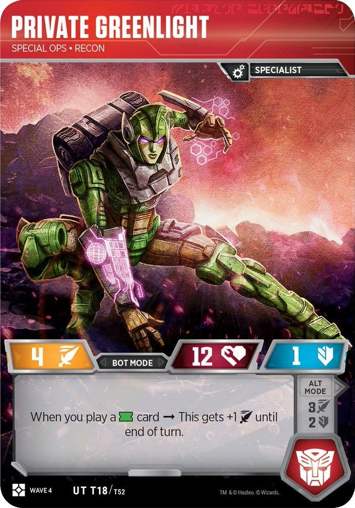 Image for Private Greenlight - Special Ops Recon (War for Cybertron: Siege II) (T18) - Transformers TCG