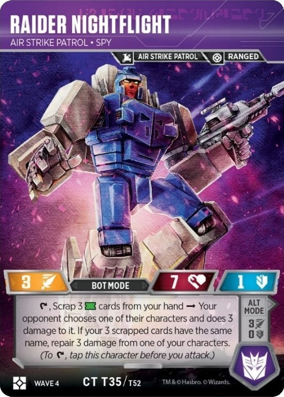 Image for Raider Nightflight - Air Strike Patrol Spy (War for Cybertron: Siege II) (T35) - Transformers TCG